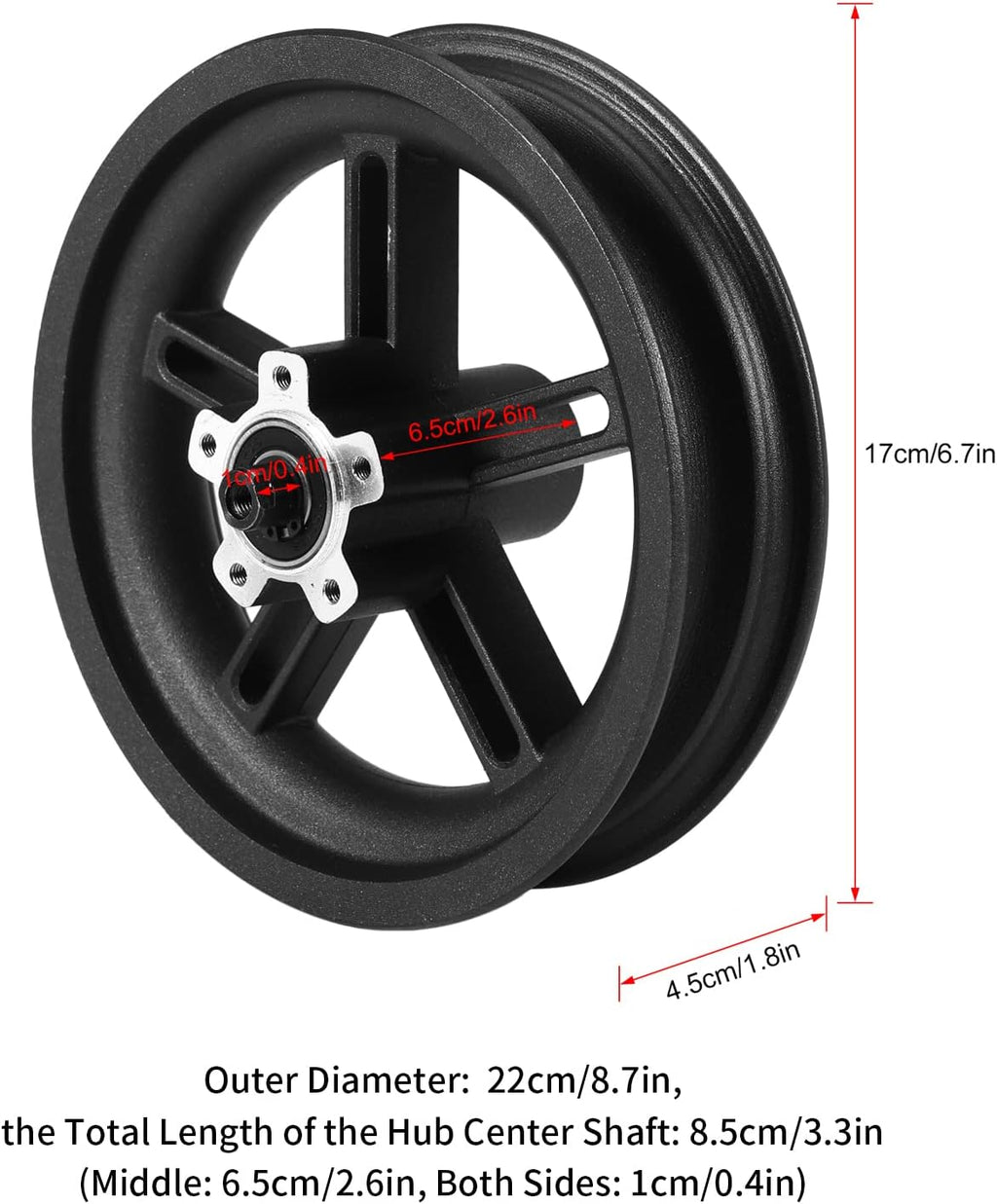 8.5in Solid Tire Wheel Hub for Electric Scooter Rear Wheel Assembly, Pack of 2 L714862