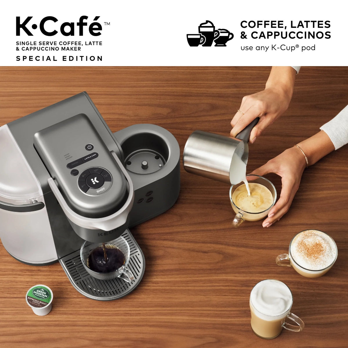 Single Serve Coffee, Latte and Cappuccino Maker Y46383