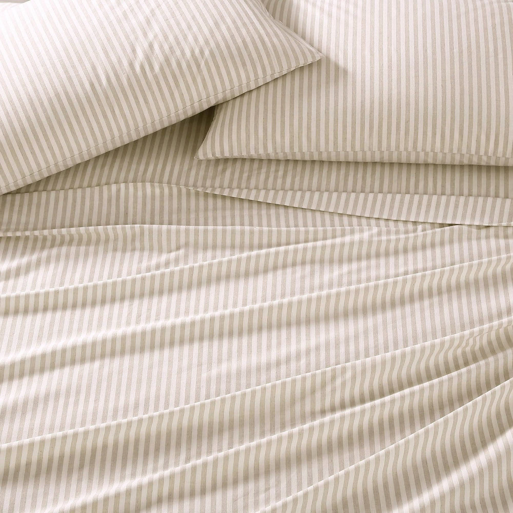 Beige King Percale Sheet Set E4664