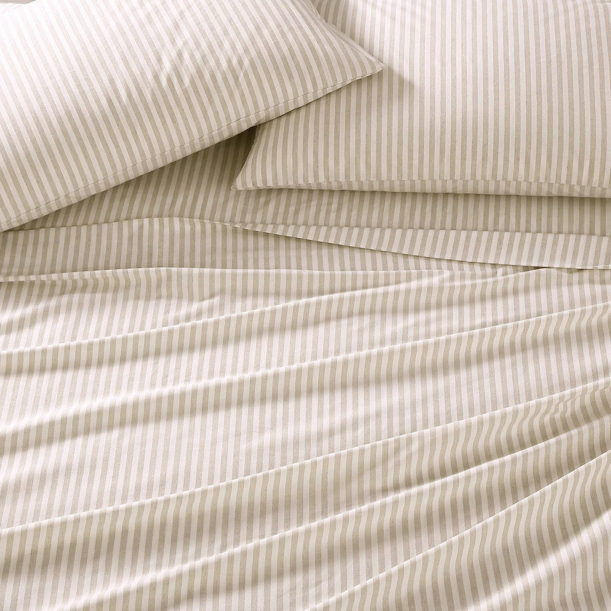 Beige King Percale Sheet Set E4664
